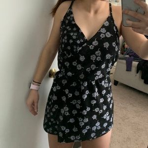 Free People women's black floral romper